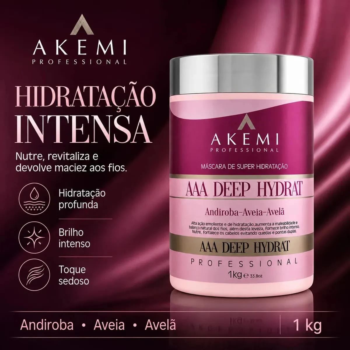 Kit Cronograma Capilar Profissional Akemi 4 Máscaras de 1kg - Imagem 5