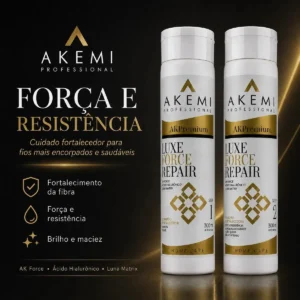 Kit Luxe Force Repair Akemi Professional Shampoo + Máscara 300ml