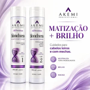 Kit Matizador Blondness Akemi Shampoo + Máscara 300ml