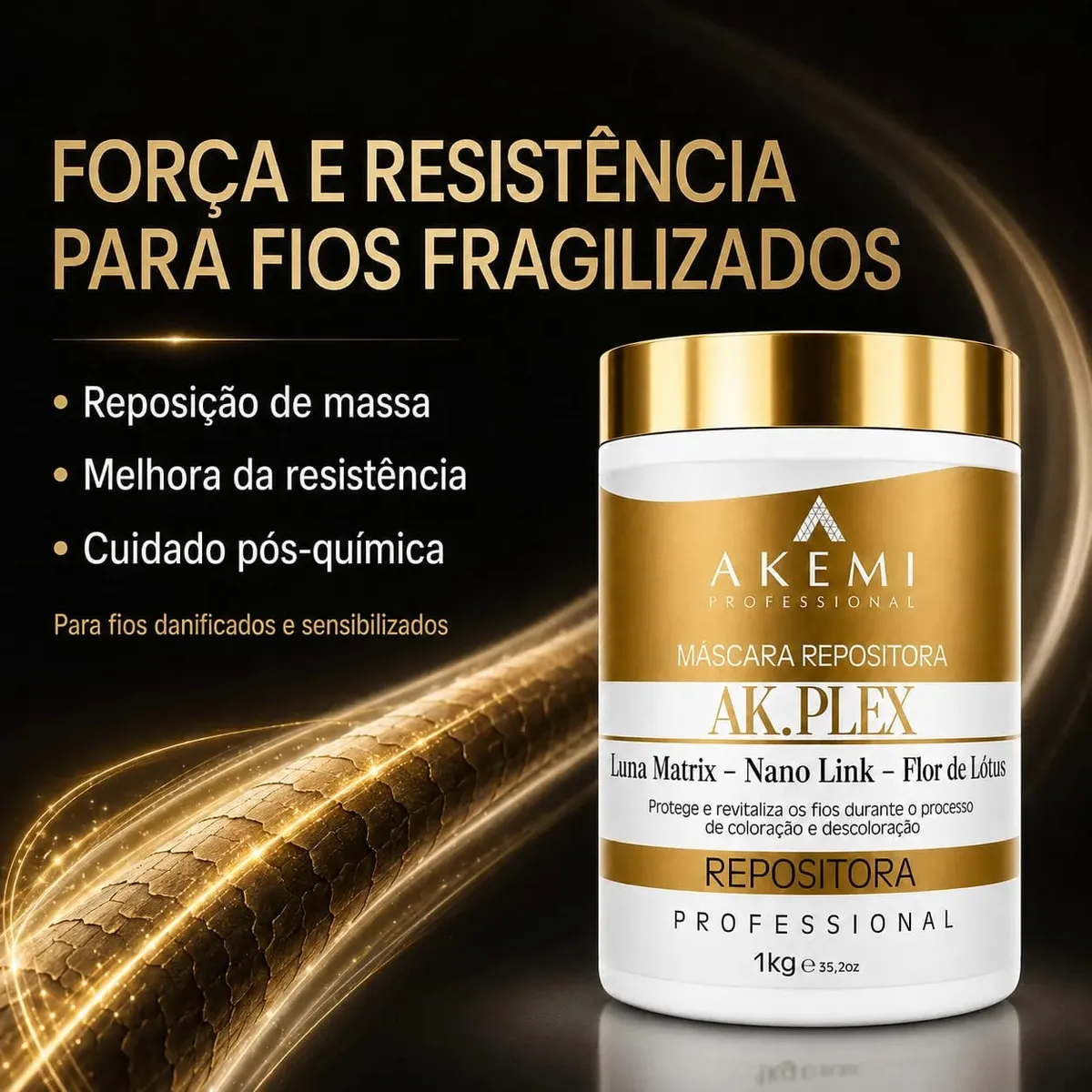 Máscara Pós-Química AK Plex Repositora de Massa Akemi 1kg - Imagem 2