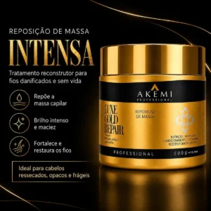 Máscara de Reposição de Massa Luxe Gold Repair Akemi Professional 500g
