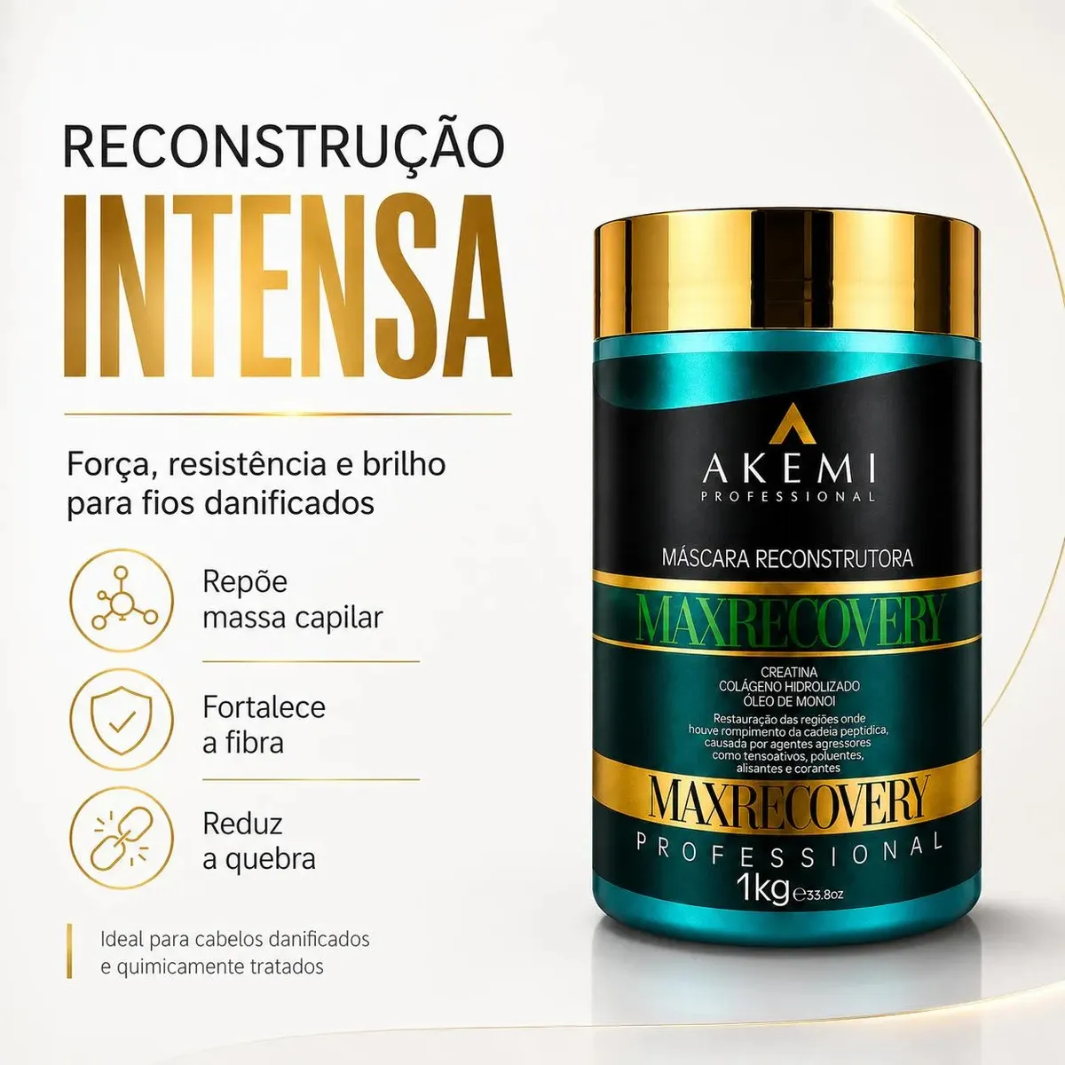 Kit Cronograma Capilar Profissional Akemi 4 Máscaras de 1kg - Imagem 3