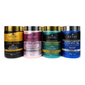 Kit Cronograma Capilar Profissional Akemi 4 Máscaras de 1kg