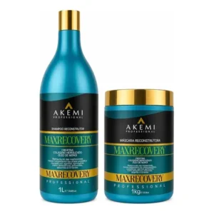 Kit Max Recovery Shampoo Reconstrutor 1l + Máscara Reconstrutora 1kg Akemi Professional