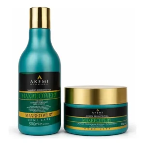 Kit Reconstrução Capilar Max Recovery Akemi Shampoo 300ml + Máscara Reconstrutora 300g Home Care
