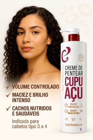 Creme de Pentear Cupuaçu Cacheadu's - Volume equilibrado e brilho