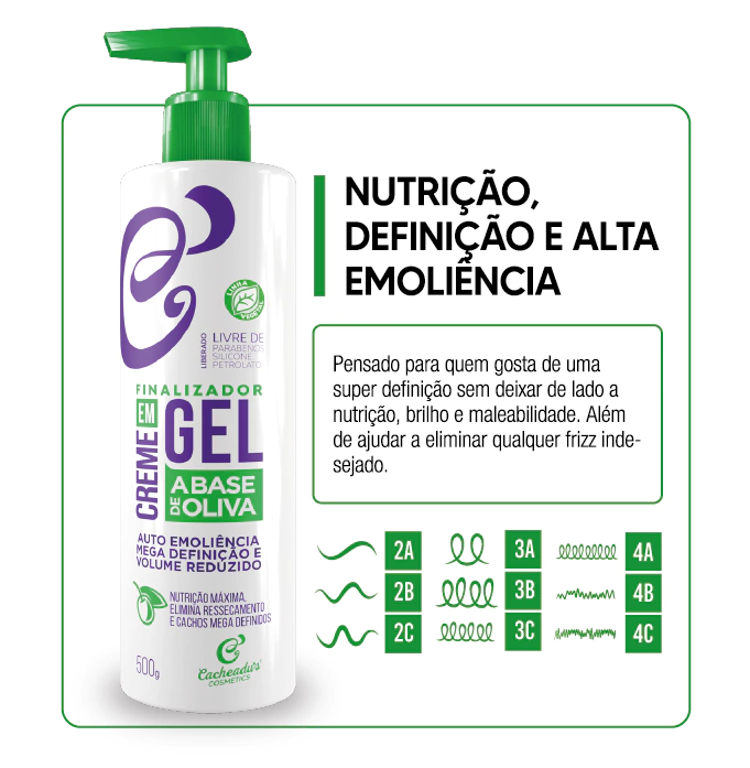 Finalizador 2 em 1: Creme + Gel de Oliva - Brilho intenso e super definição (500g) - Imagem 7