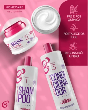 Kit + Força - Shampoo + Bálsamo + Máscara (500ml cada)