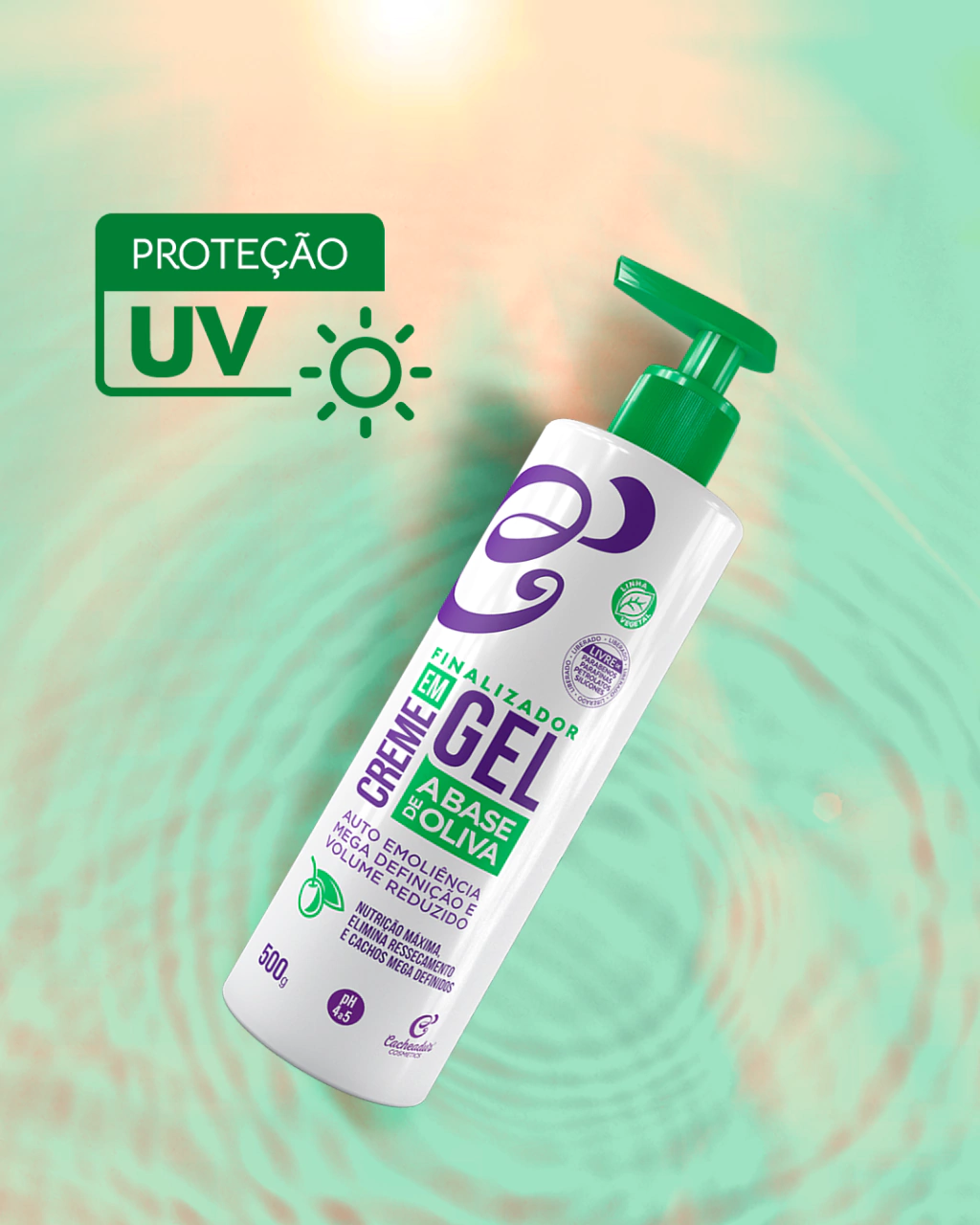 Finalizador 2 em 1: Creme + Gel de Oliva - Brilho intenso e super definição (500g) - Imagem 4