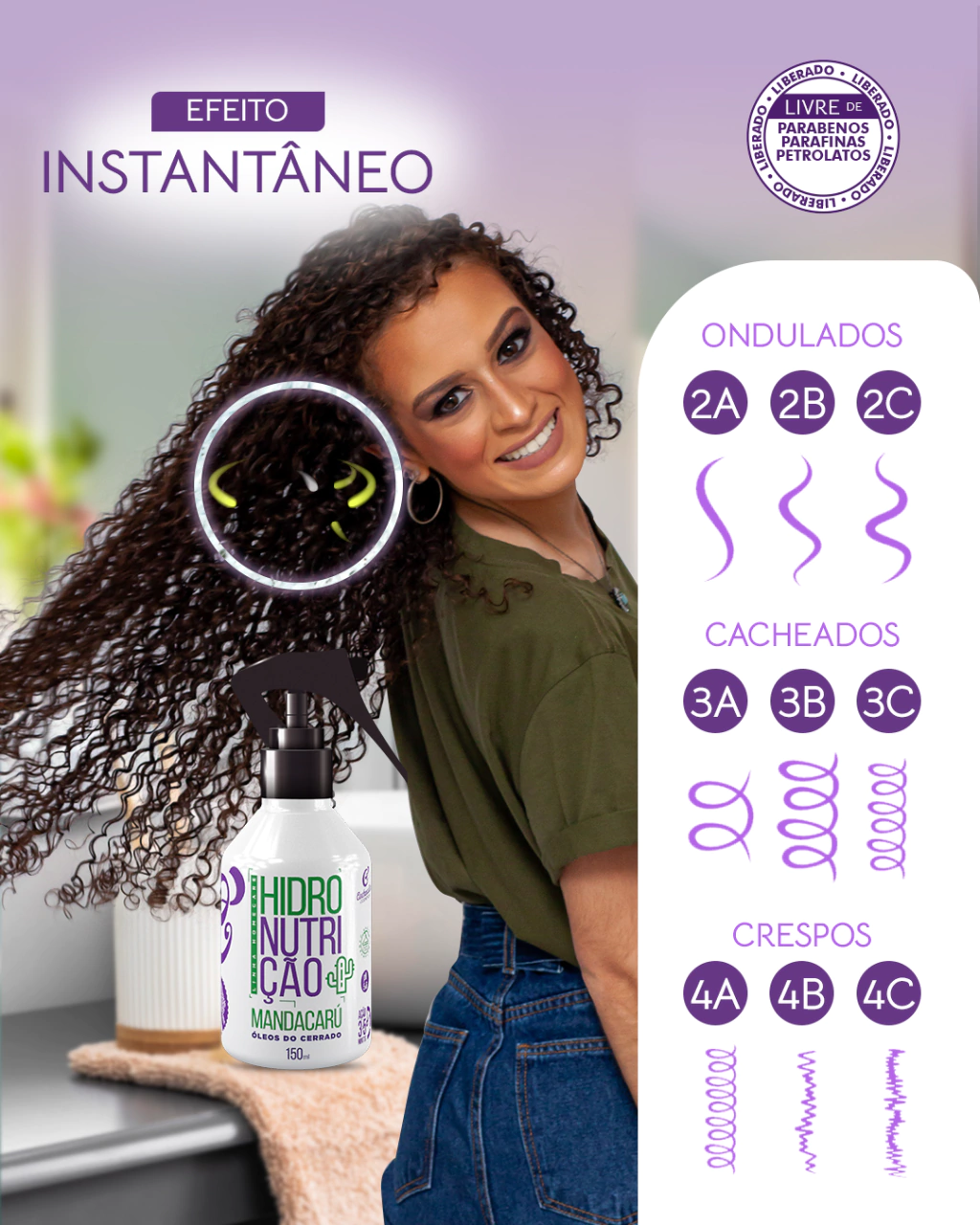 Hidronutrição de chuveiro Mandacarú 150ml - Controle de Frizz e resultado imediato - Imagem 3